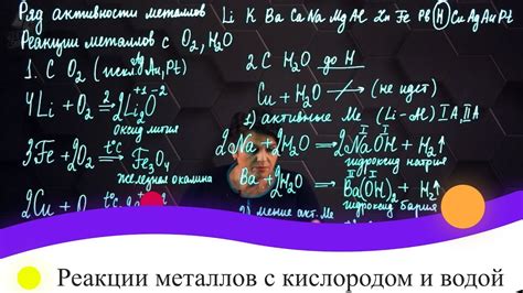 Активность металлов: реакции с кислородом, водой и кислотами