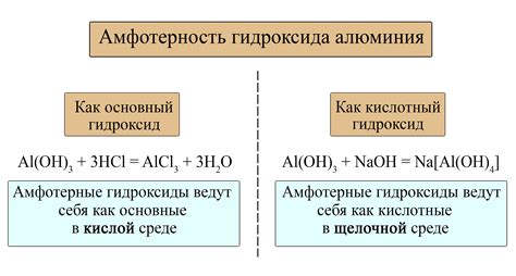 Амфотерные свойства натрия