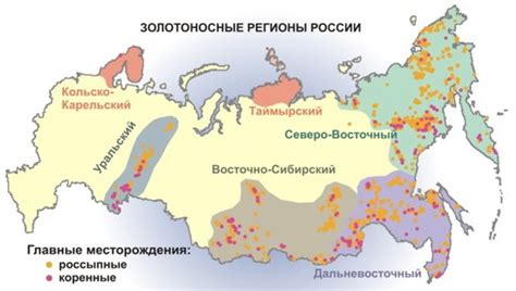 Важнейшие регионы добычи золота