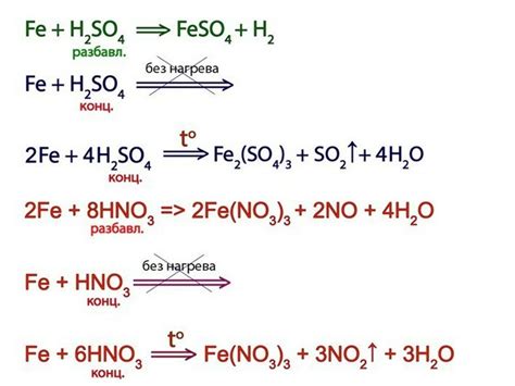 Взаимодействие железа с кислотами