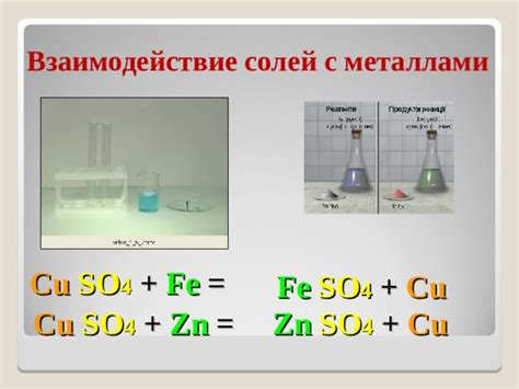 Взаимодействие солей с металлами