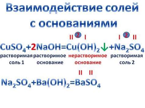 Взаимодействие солей с основаниями