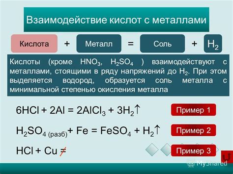 Взаимодействие соляной кислоты с алюминием