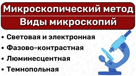 Виды микроскопии