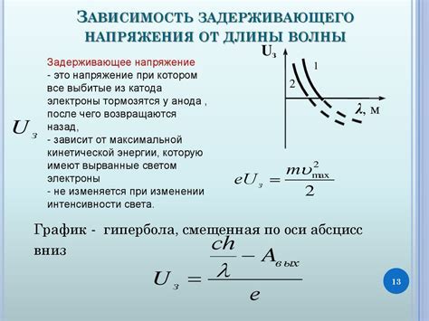 Влияние на задерживающее напряжение