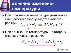 Влияние температуры и давления на химическую реакцию