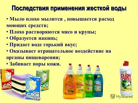 Воздействие воды и моющих средств