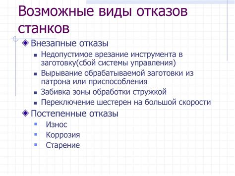 Возможные виды обработки