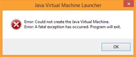 Возможные причины ошибки "could not create the java virtual machine"