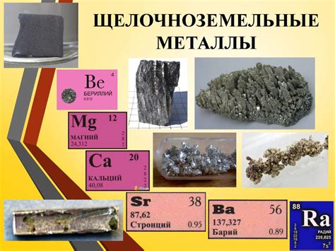 Группа II: Цветные щелочноземельные металлы