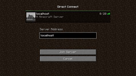 Запуск сервера Minecraft и подключение к localhost