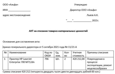 Зачем нужен акт на списание металла?