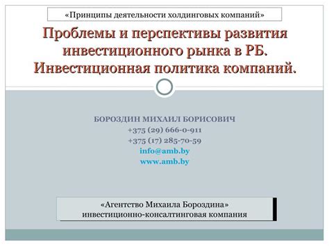 Инвестиционная политика и перспективы развития Евраз