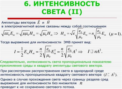 Интенсивность света