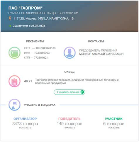 Информация о тендерах