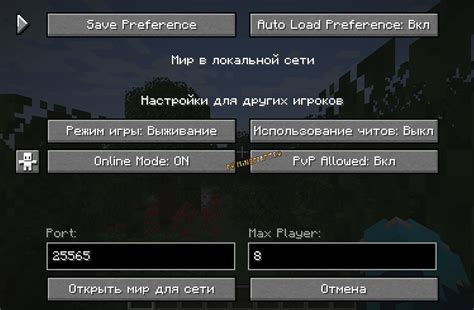 Исходные настройки server properties