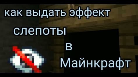 Как использовать команду для вызова слепоты в Майнкрафт