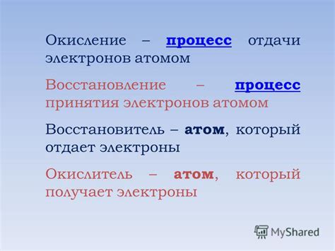 Как происходит процесс отдачи электронов