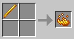 Как создать огненный стержень в майнкрафте?