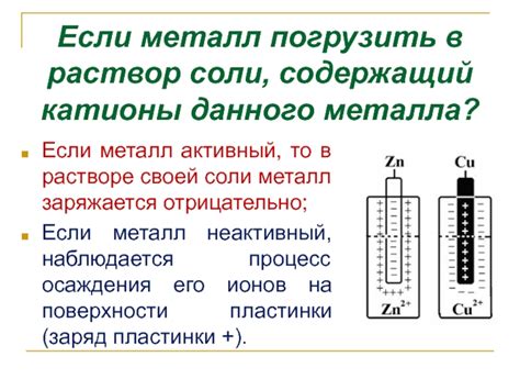 Катионы металла в растворе: свойства и характеристики