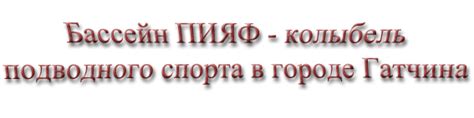 Контактный телефон бассейна Пияф в Гатчине