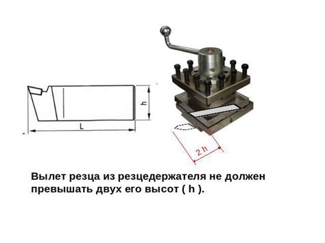 Крепление отрезного резца на токарном станке