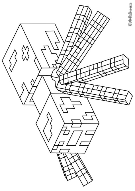 Майнкрафт паук раскраска распечатать