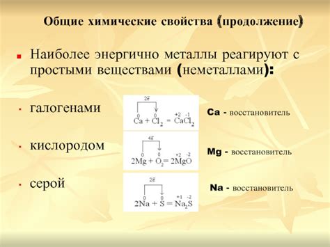 Металлы: взаимодействие с неметаллами и другими веществами