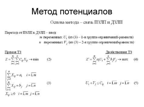 Метод контроля потенциала