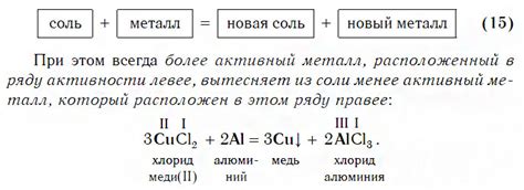 Механизм реакций солей с металлами