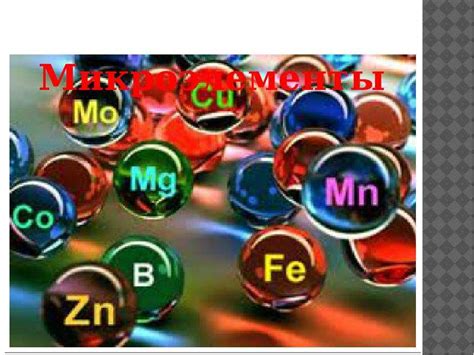 Микроэлементы и их роль