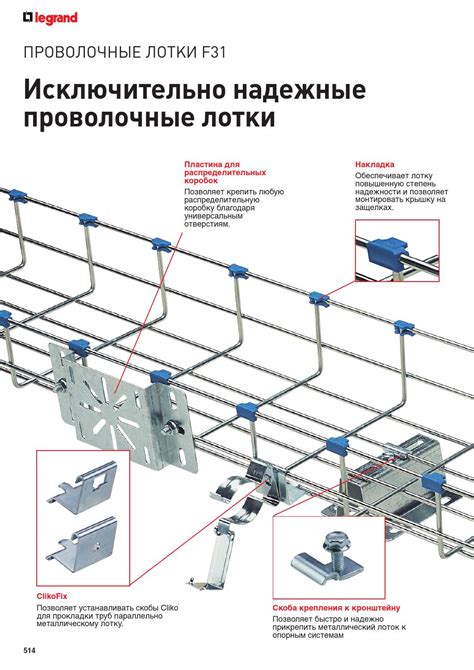 Монтаж проволочного лотка