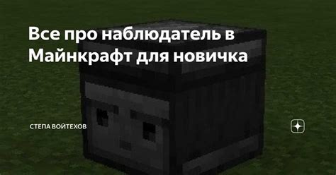 Наблюдатель в майнкрафте: что это и для чего нужно?