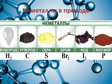 Неметаллы: особенности и роль в природе