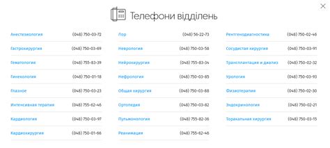 Номера и адреса отделений в Областной больнице