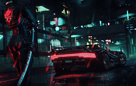 Обои samurai cyberpunk 2077 на телефон