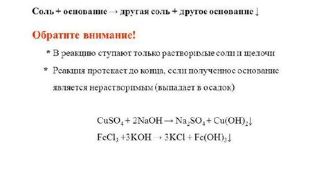 Образование осадка при взаимодействии металлов с солями