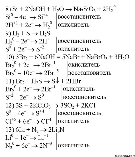 Окислительно-восстановительные реакции с участием металлов