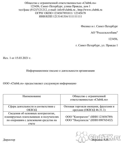 Описание деятельности компании