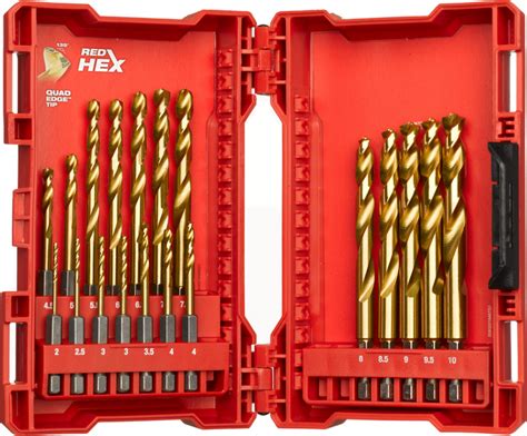 Описание набора сверл по металлу Milwaukee Redhex HSS G TiN 10шт 48894759