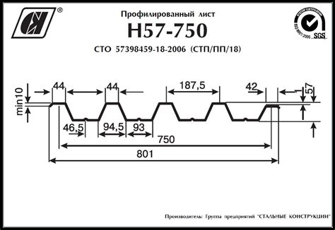 Описание профлиста оцинкованного н57 750