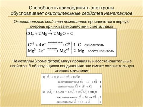 Определение свойств неметаллов