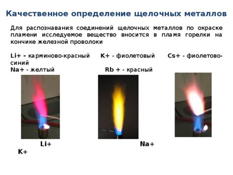 Определение щелочных металлов