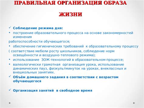 Организация своей работоспособности