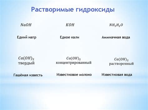 Основания щелочноземельных металлов