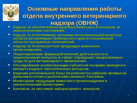 Основные направления работы отдела