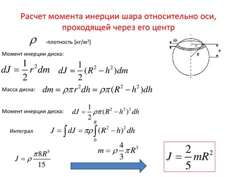 Основные параметры для расчета момента инерции