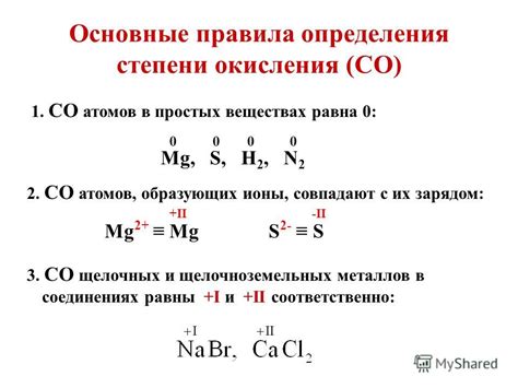 Основные правила определения степени окисления