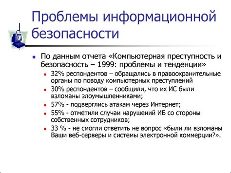 Основные проблемы безопасности