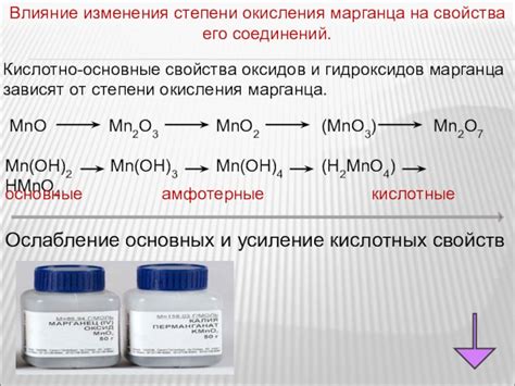 Основные свойства марганца